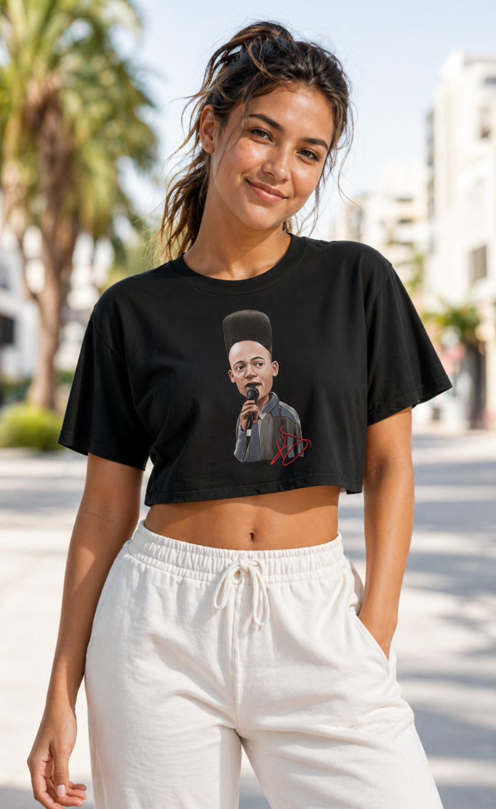 The "KID" Collection - Female Crop Top Black or White